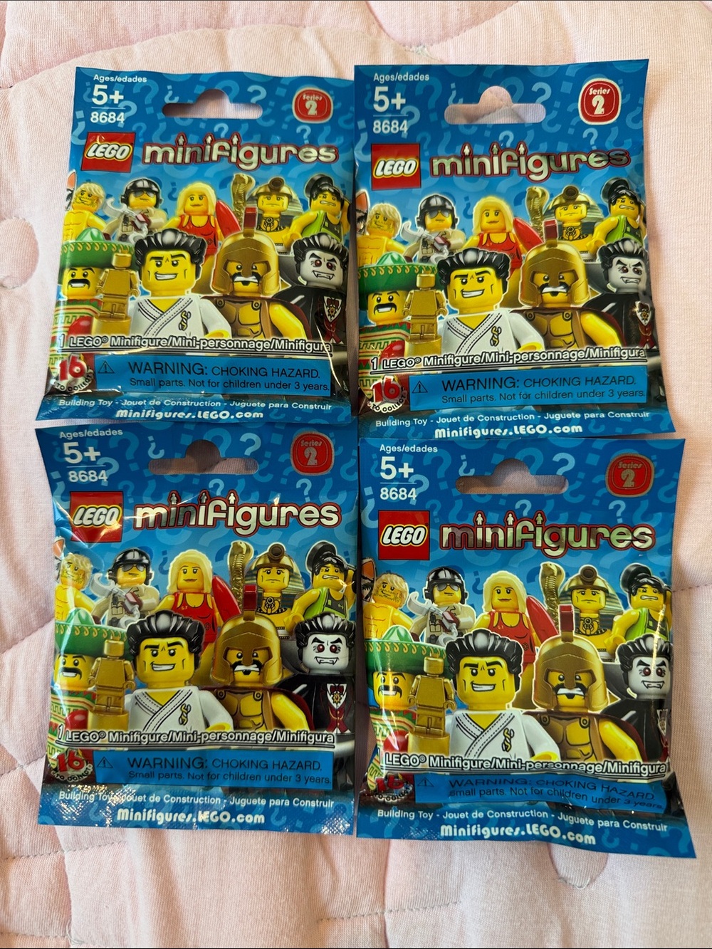 Lego Minifigures Blind Bags Pack - Blue Packaging (4 Pack) SERIES 2